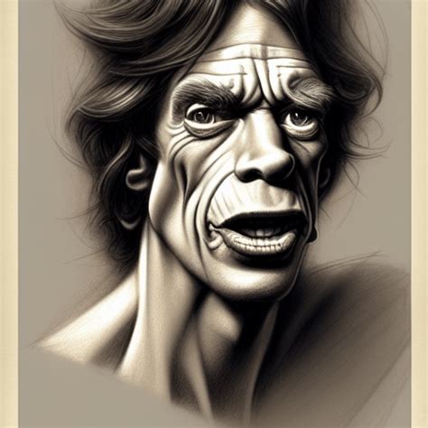 Milt Kahl Pencil Sketch Of Mick Jagger Creative Fabrica