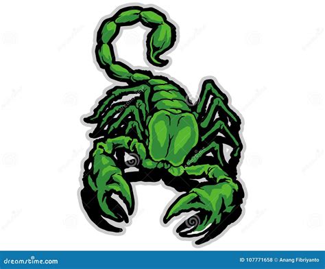 Illustration of Green Scorpion Mascot Cartoon Character in Stock Vector ...