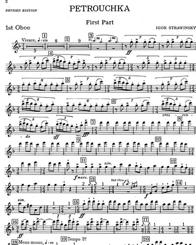 Petrushka Revised Version Contrabassoon Sheet Music By Igor