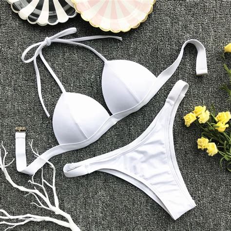 White Thong Bikini Sexy Swimwear Women Micro Bikinis Mujer String