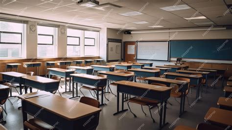 Premium AI Image | a classroom with a whiteboard and a whiteboard with a white board on the wall.