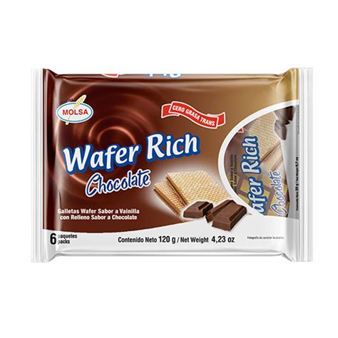 Wafer Rich Chocolate 6 Paquetes Molsa