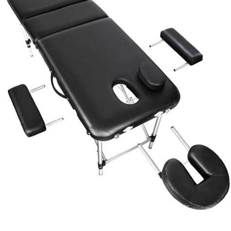 Tectake Table De Massage Portable Pliante à 3 Zones Rouleaux De