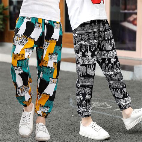 Childrens Cotton Silk Harem Pants Baby Boys Girls Pajama Pants Thin