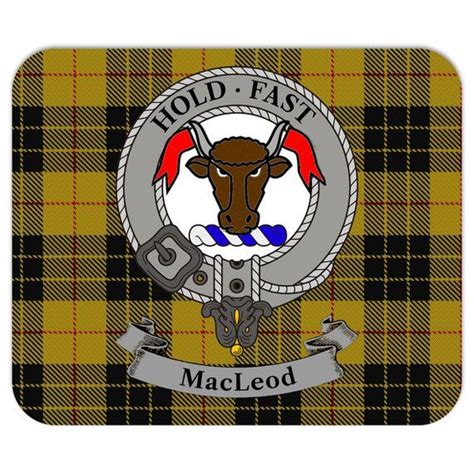 Clan Macleod Crest And Tartan Mousepad Etsy Clan Macleod Macleod