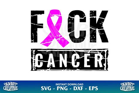 Fuck Cancer SVG Awareness Ribbon SVG Gravectory