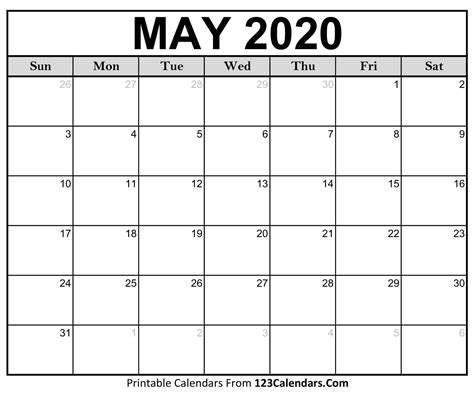 May 2020 Calendar - FREE DOWNLOAD - Aashe