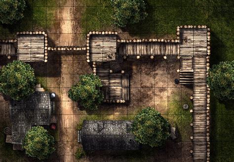 [OC] Free printable battle map(Village Defense). Have fun with it. :) : DnD