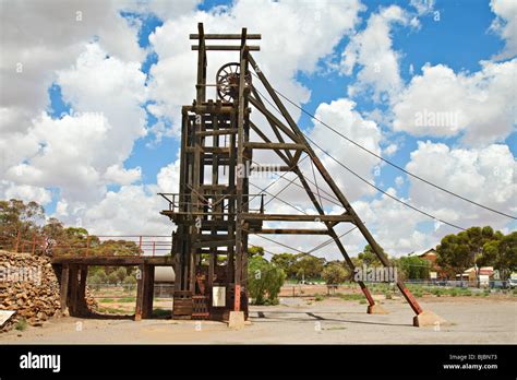 Old Mine Shaft In Broken Hill Nsw Australian Aoutback Stock Photo