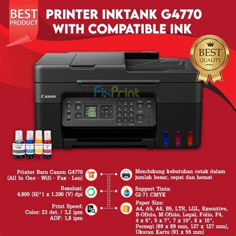 Jual Printer Canon G4770 Aio Wifi Fax Adf Inktank Pengganti Printer