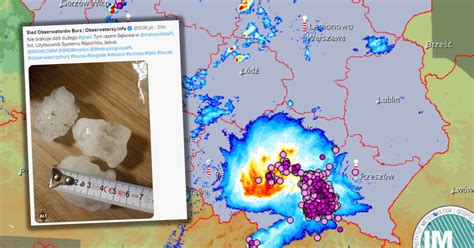 Burze Z Gradem Przechodz Przez Polsk Setki Interwencji Zdj Cia