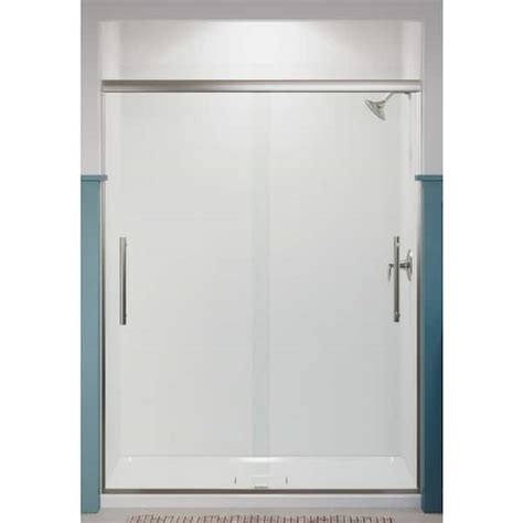 Kohler Pleat 59625 In X 790625 In Frameless Sliding Shower Door In Anodized Brushed Nickel