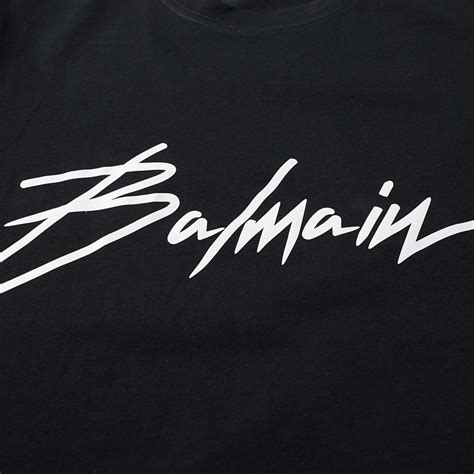 Balmain Signature Logo Tee Black White END US