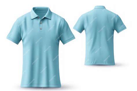 Premium AI Image | blue polo tshirt mock up front and back view isolated