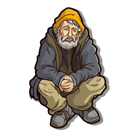 Homeless Man In A Box Clipart