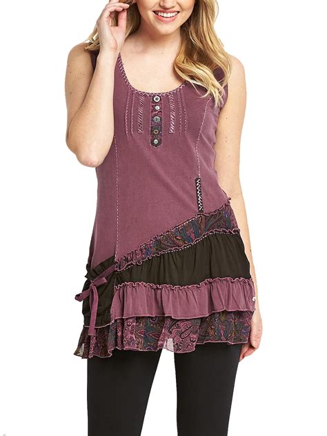 Joe Browns Joe Browns Mauve Sensational Tiered Tunic Plus Size 12