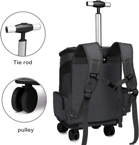 Mochila Transportadora De Mascotas Con Ruedas Transpirable Con Ruedas