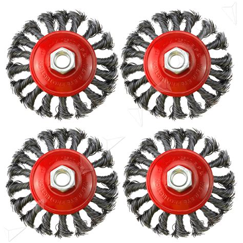 Twist Knot Wire Wheel Cup Flat Brush Kit For Or Inch Angle Grinder