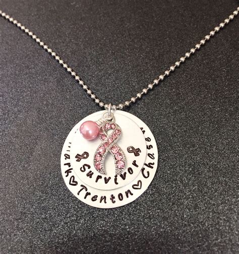 Breast Cancer Jewelry Cancer Awareness Necklace Survivor Etsy