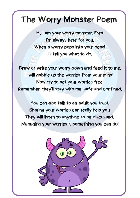 The Worry Monster Poem Etsy