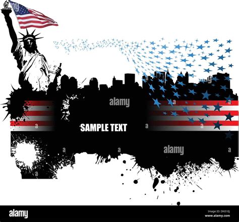 Banner With American Images Vector Illustration Stock Vector Image