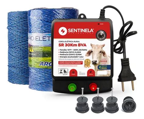 Kit Cerca Rural Eletrificador Fio 500m Isolador Roldana Parcelamento