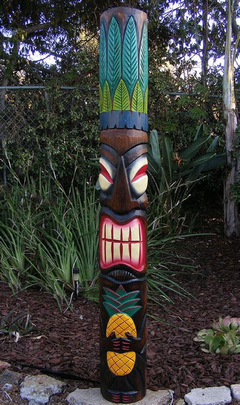 60 Tiki Bar Wood Mask Pineapple And Leaf Wall Art Patio Tropical Bar