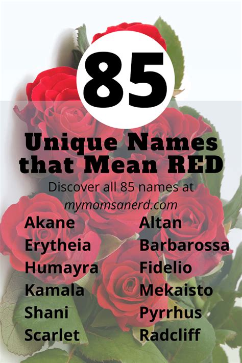 Names That Mean Red (85 Fiery Ideas for Boys and Girls) • My Mom's a Nerd