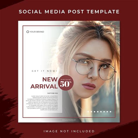 Premium PSD New Arrival Red Fashion Sale Social Media Post Template