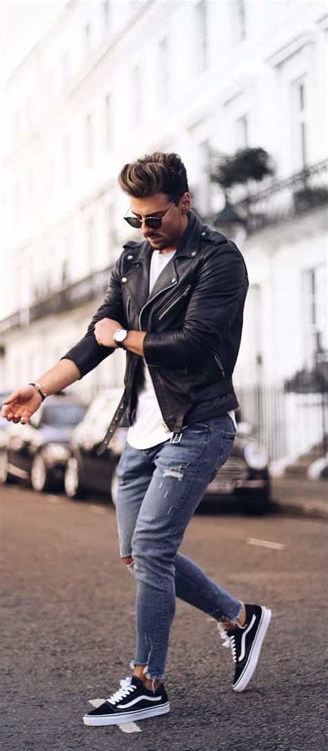 Street Style Leather Jacket Outfit Ideas For Men ⋆ Best Fashion Blog