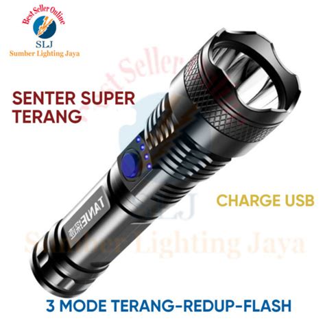 Senter Led Super Terang Rechargeable Senter Cas Usb Lazada Indonesia