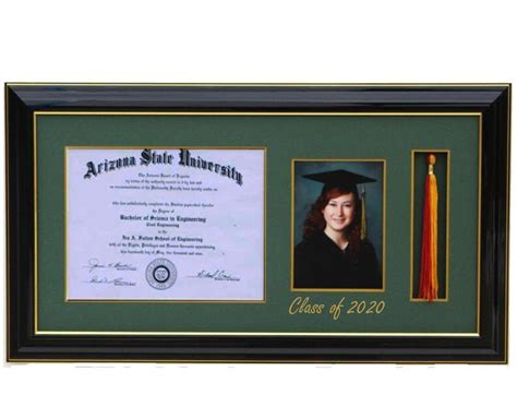 Diploma Frame With Tassel And A 5x7 Pic Black Customizable Etsy