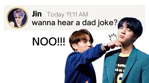 When Bts Jin Has A Dad Joke Bts Memes Bts Texts Youtube