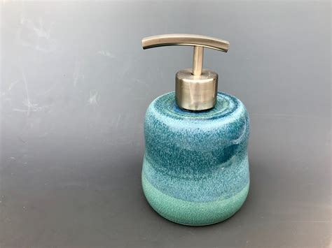 Wheel Thrown Ceramic Soap Dispenser Lotion Pump Handmade Etsy