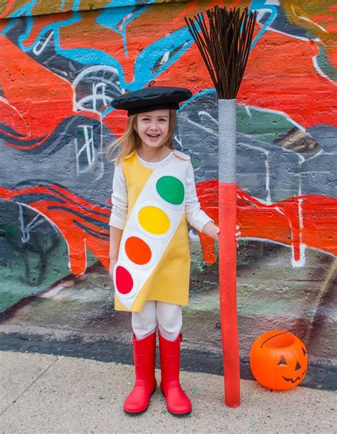 Kids Artist Halloween Costume: Watercolor Paint Box with French Beret ...