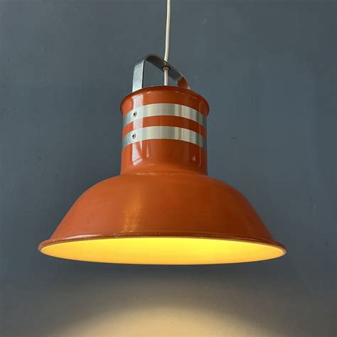 Orange Red Metal Mid Century Space Age Pendant Lamp 276477