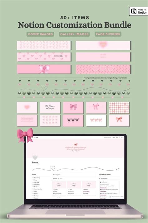 Notion Pink Aesthetic Template Monthly Planning