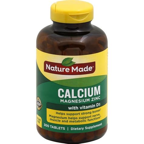 Nature Made Calcium Magnesium Oxide Zinc With Vitamin D3 Tablets 300 Ct From Jewel Osco