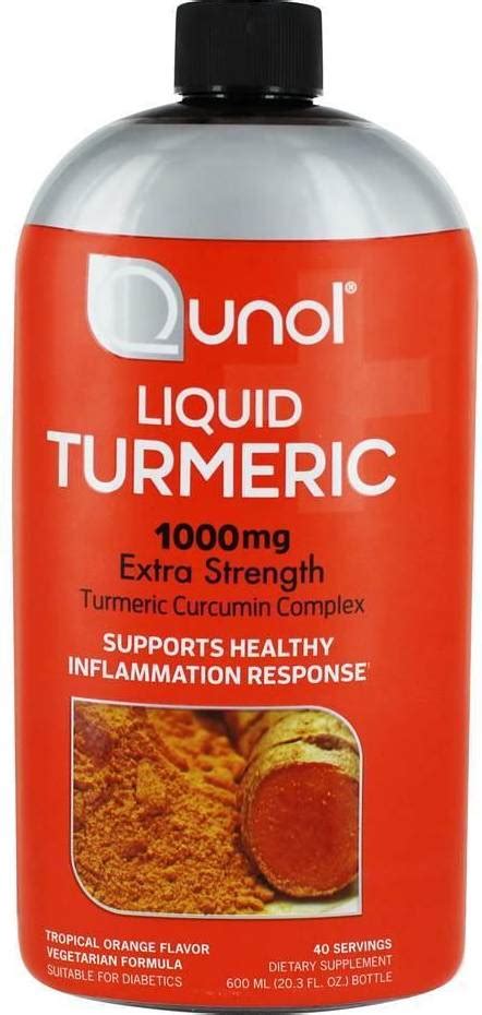 Qunol Liquid Turmeric Curcumin Complex Extra Strength Tropical Orange 1000 Mg 600 Ml • Price