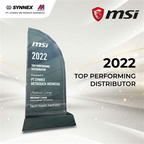 Award Msi Top Performing Distributor Synnex Metrodata Indonesia