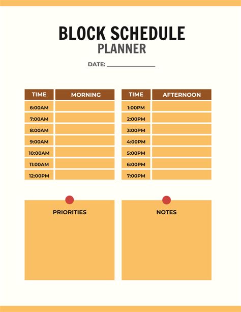 Free Block Schedule Planner Template - Edit Online & Download ...