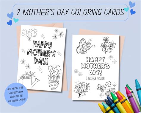 free printable mothers day cards to color pdf 3