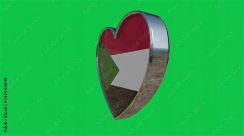 Flag Of The Sudan In The Shape Of D Heart Looped Video Of Degrees