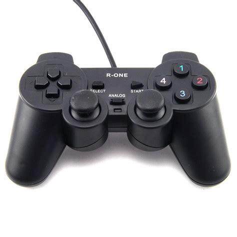 Jual STIK PS USB MURAH GETAR FULL HITAM GAMEPAD SINGLE BLACK R ONE