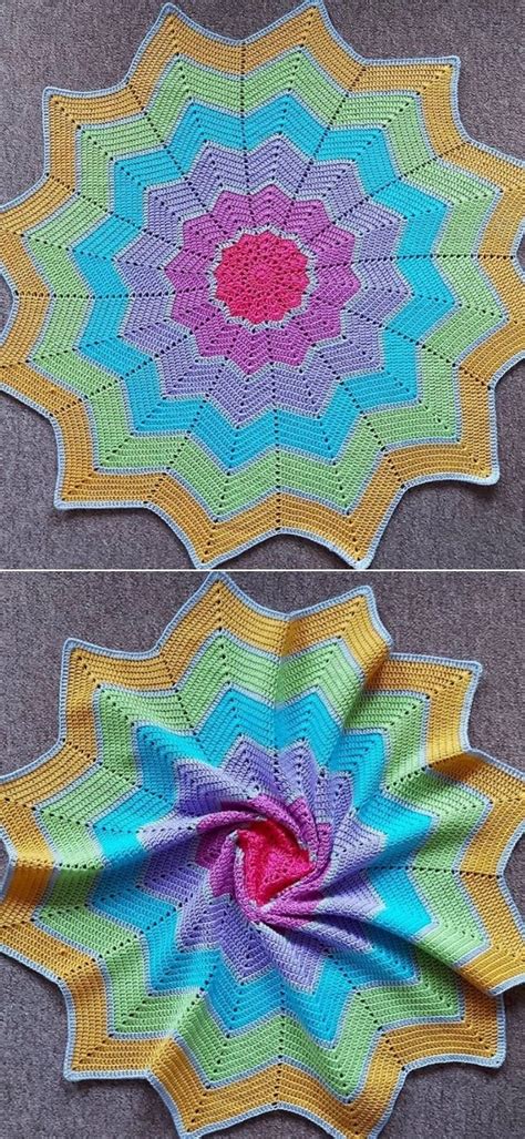 Unique Star Shaped Crochet Blanket Pattern Center