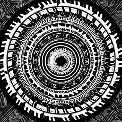 Premium AI Image A Black And White Circular Design With A Pattern Of