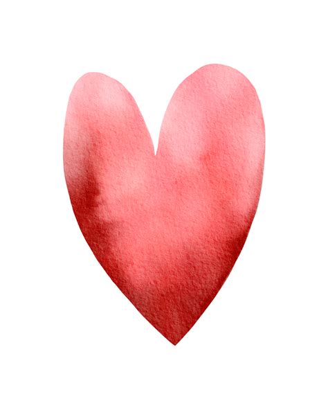 Red Watercolor Heart Png