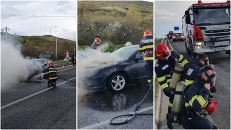 FOTO VIDEO INCENDIU Pe Autostrada A10 La Alba Iulia Nord Un