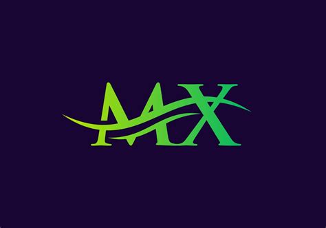 MX Logo design vector. Swoosh letter MX logo design. Initial MX letter linked logo vector ...