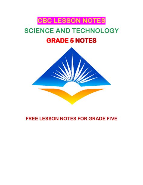 Sci Grade 5 Notes Cbc Lesson Notes Science And Technology Grade 5 Notes Free Lesson Notes For